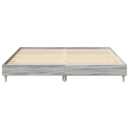 Stylish Grey Sonoma 160x200cm Engineered Wood Bed Frame
