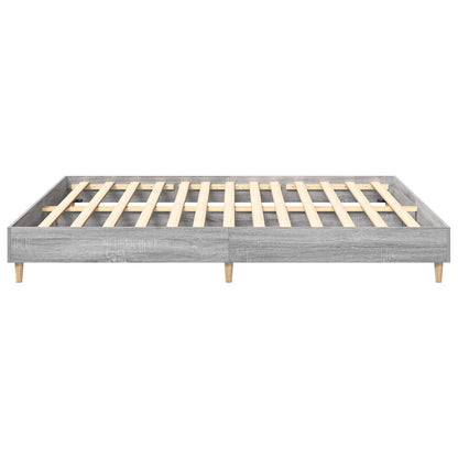 Stylish Grey Sonoma 160x200cm Engineered Wood Bed Frame