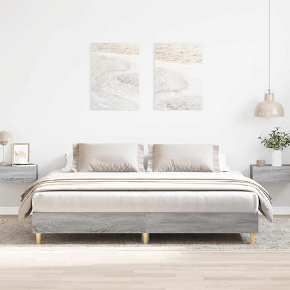 Stylish Grey Sonoma 160x200cm Engineered Wood Bed Frame