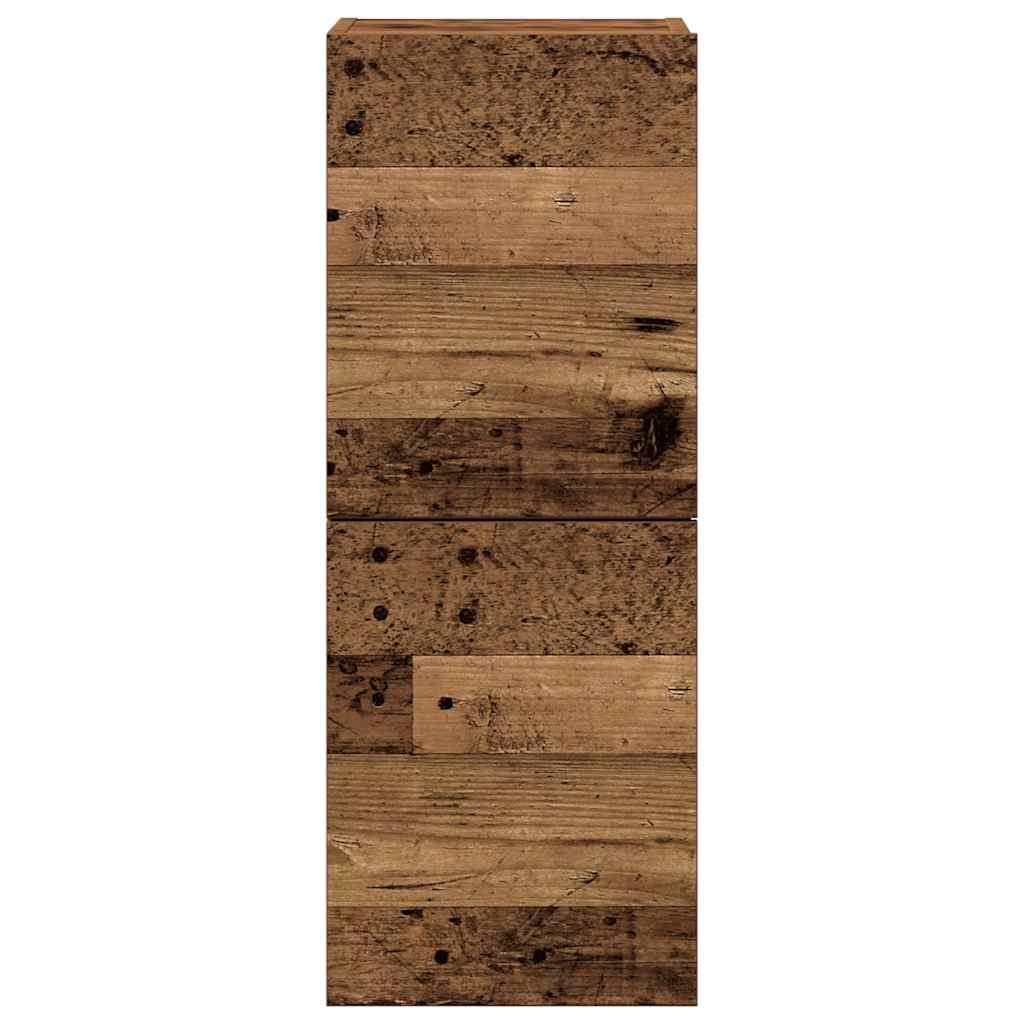 4 Piece TV Cabinet Set Wall-mounted Old Wood Engineered Wood