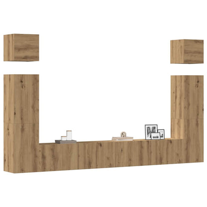 6 Piece TV Cabinet Set Wall-mounted Artisan Oak Engineered Wood