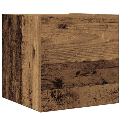 4 Piece TV Cabinet Set Wall-mounted Old Wood Engineered Wood