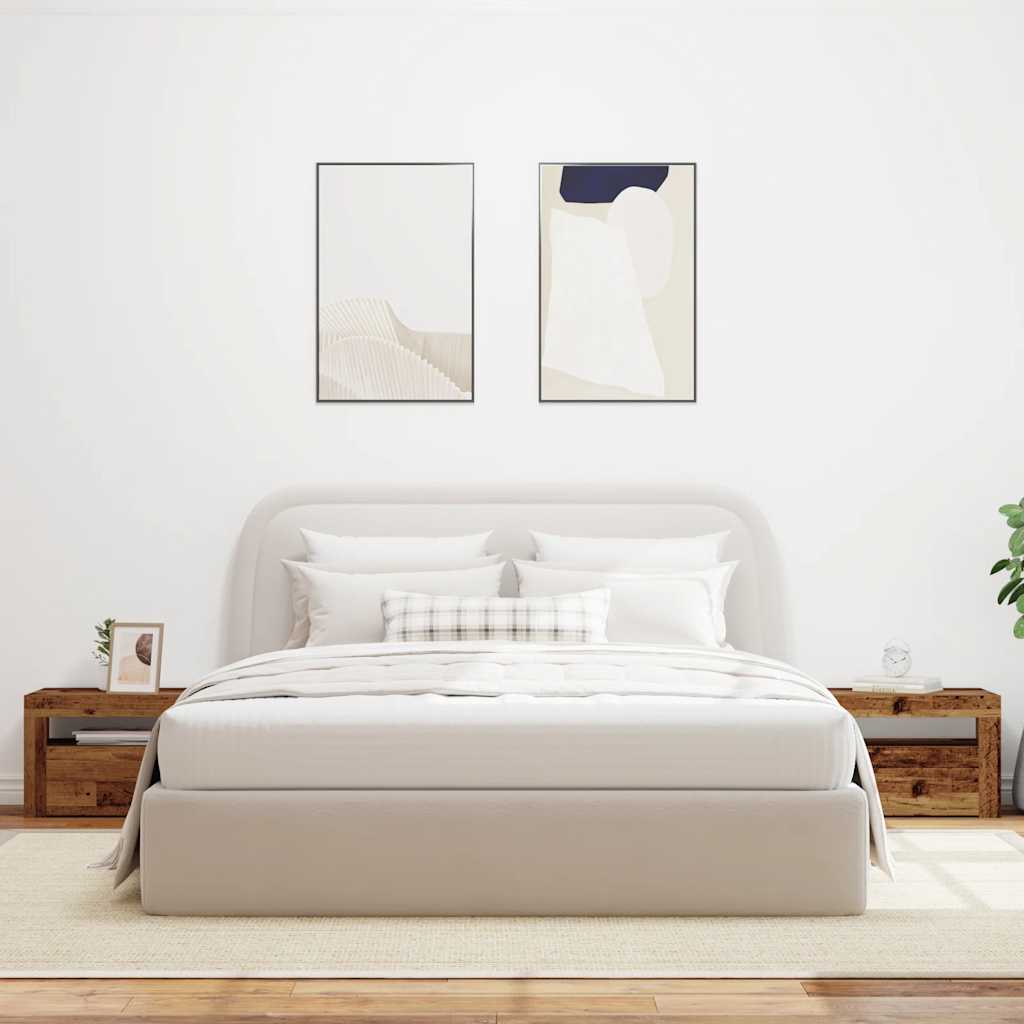 Old Wood LED Bedside Cabinets 2pcs - 60x35x40 cm