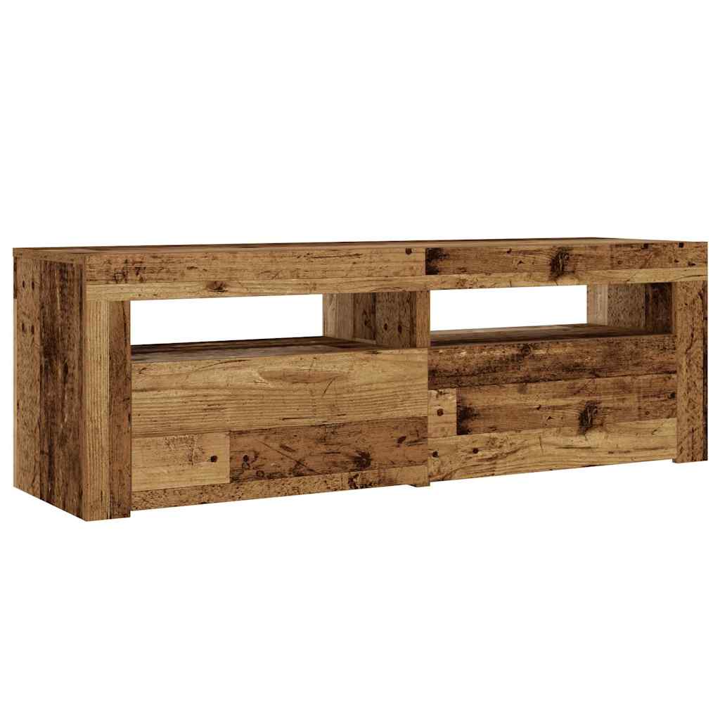 Old Wood LED Bedside Cabinets 2pcs - 60x35x40 cm
