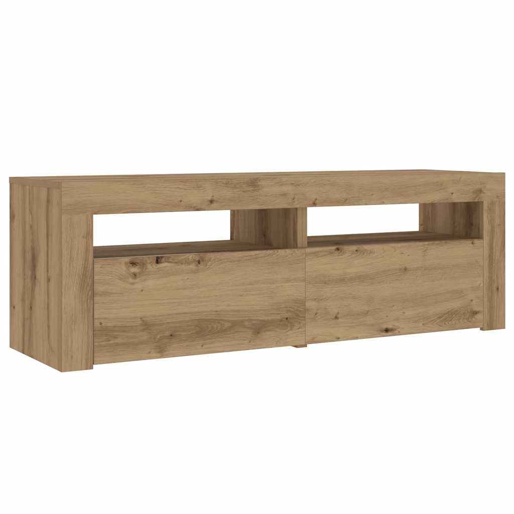 2-Piece Artisan Oak Bedside Cabinets with LEDs, 60x35x40 cm