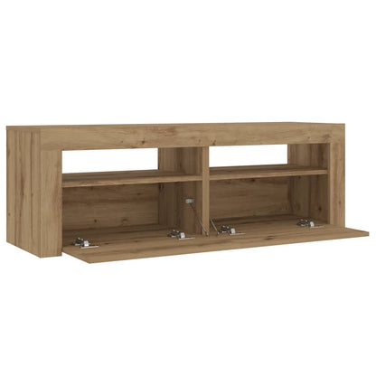 2-Piece Artisan Oak Bedside Cabinets with LEDs, 60x35x40 cm