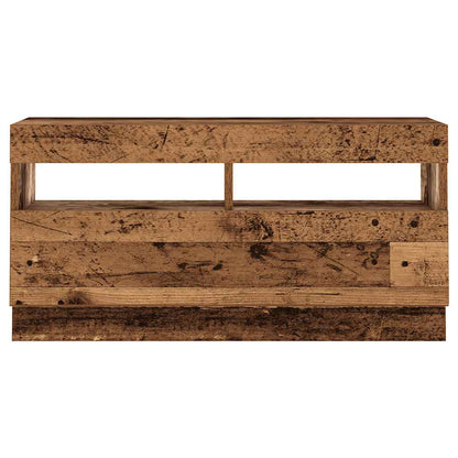 TV Cabinet with LED Lights Old Wood 180x35x40 cm Engineered Wood