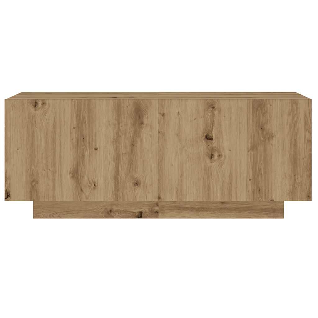 TV Cabinet with LED Lights Artisan Oak 260x35x40 cm Engineered Wood