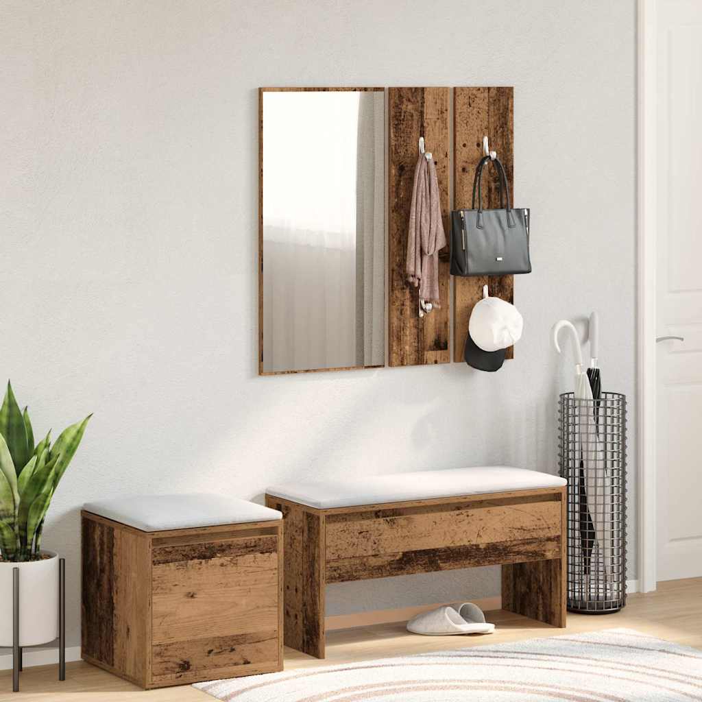 Vintage Hallway Furniture Set: Old & Engineered Wood Elegance