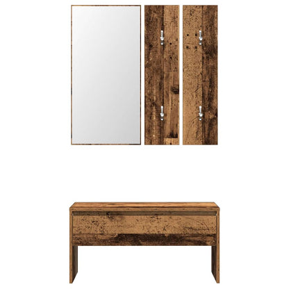 Vintage Hallway Furniture Set: Old & Engineered Wood Elegance