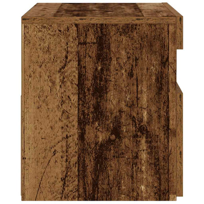 LED Bedside Cabinet, Old Wood Finish, 60x35x40 cm, Engineered Wood