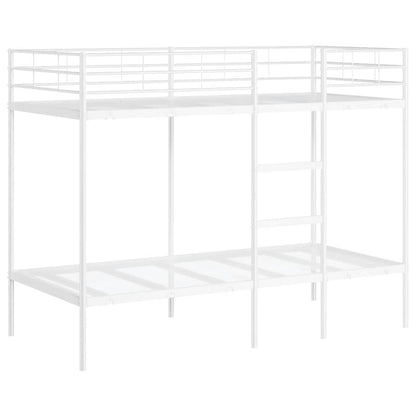 Bunk Bed without Mattress White 100x190 cm Steel