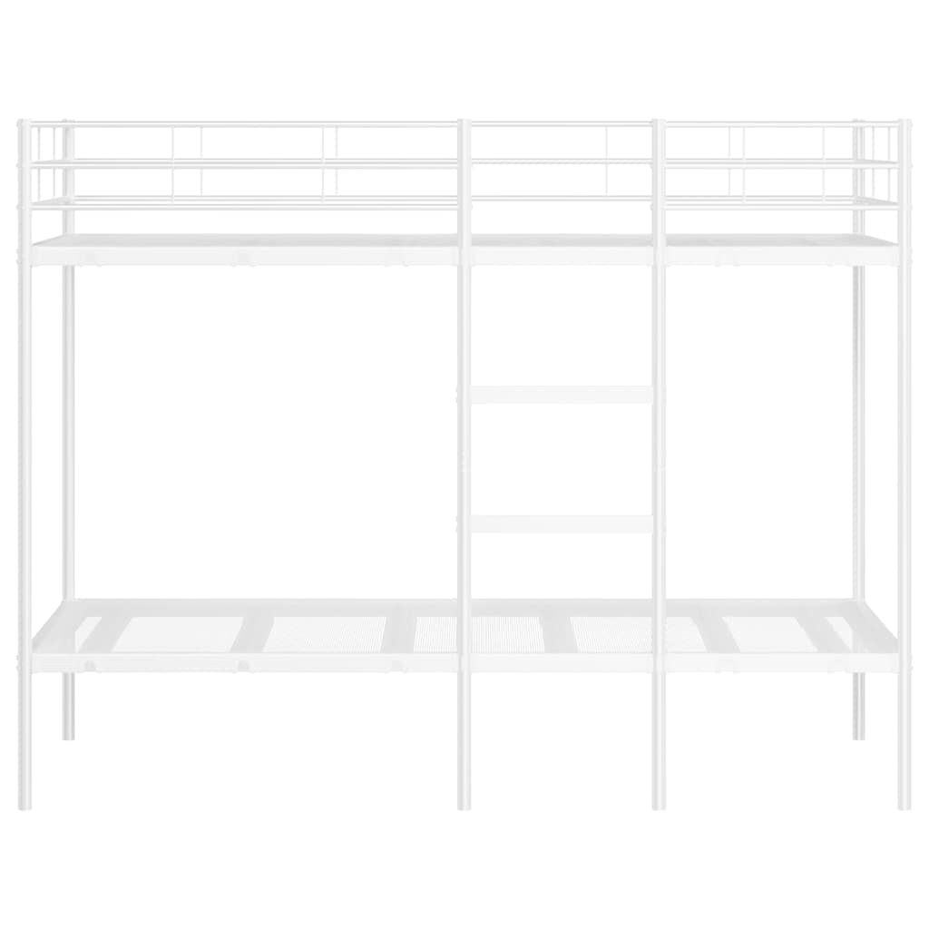 Bunk Bed without Mattress White 100x190 cm Steel