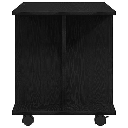 TV Cabinet with Castors Black Oak 80x40x45 cm Engineered Wood