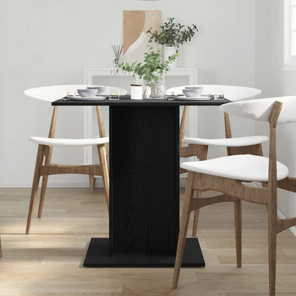 Black Oak Dining Table 80x80x75 cm - Engineered Wood