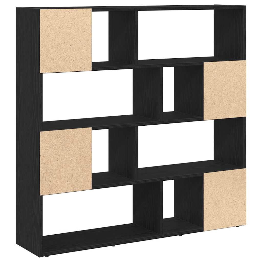 Black Oak Book Cabinet & Room Divider - 105x24x102 cm