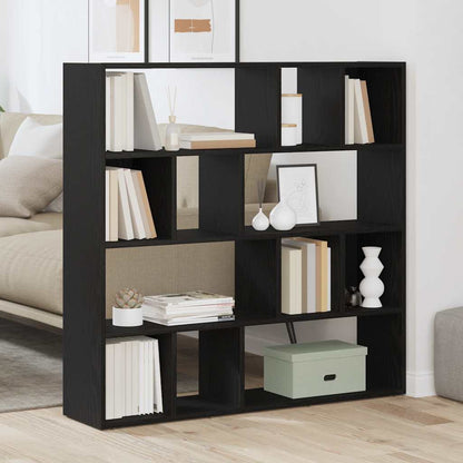 Black Oak Book Cabinet & Room Divider - 105x24x102 cm