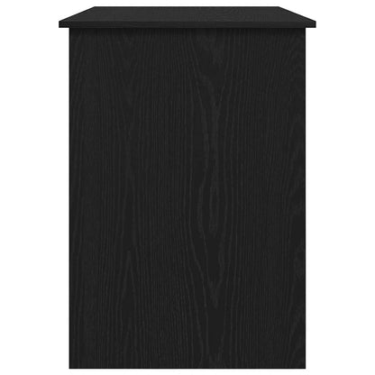 Sleek Black Oak Desk - 100x55x75 cm, Durable Engineered Wood