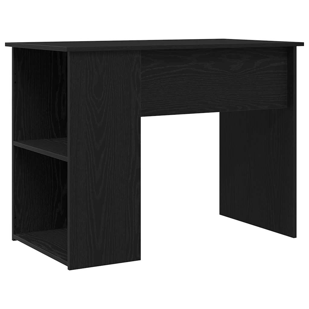 Sleek Black Oak Desk - 100x55x75 cm, Durable Engineered Wood