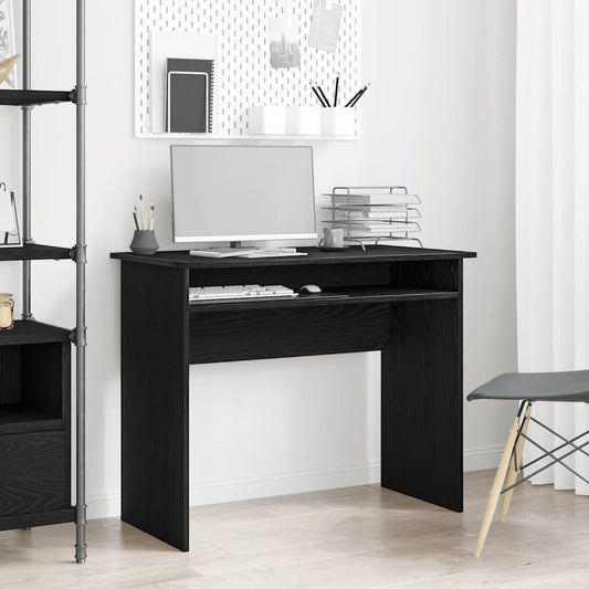 Sleek Black Oak Desk 90x50x74 cm - Durable Engineered Wood