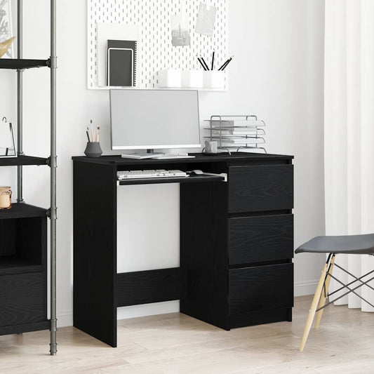 Black Oak Engineered Wood Desk 90x45x76 cm | Sleek & Stylish