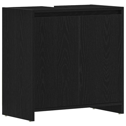 Black Oak Bathroom Cabinet 60x33x61 cm - Engineered Wood