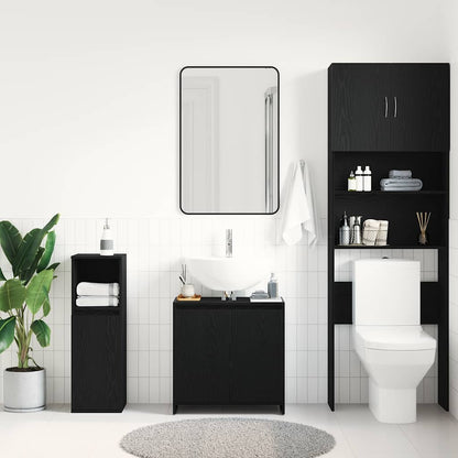 Black Oak Bathroom Cabinet 60x33x61 cm - Engineered Wood