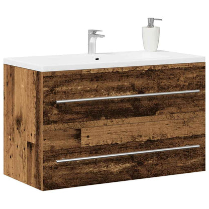 Rustic Engineered Wood Bathroom Sink Cabinet, 80x38.5x48 cm
