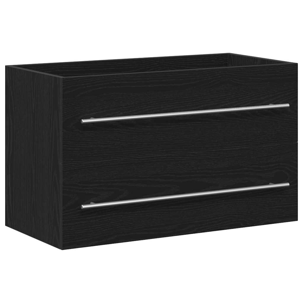 Black Oak Bathroom Sink Cabinet, 80x38.5x48 cm, Engineered Wood