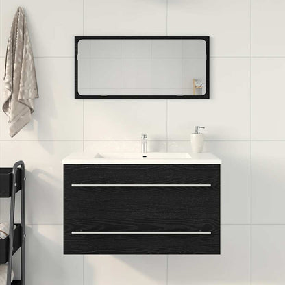Black Oak Bathroom Sink Cabinet, 80x38.5x48 cm, Engineered Wood