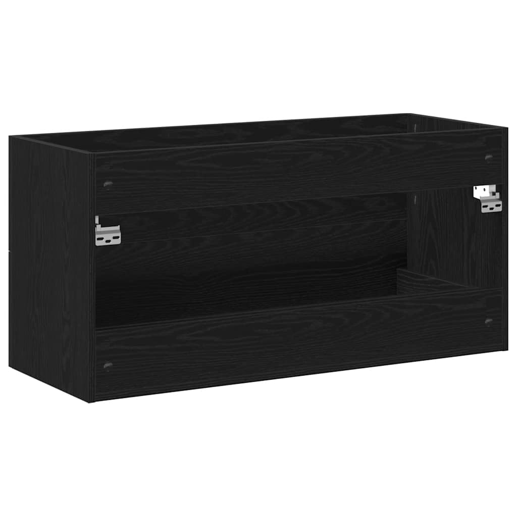 Black Oak Bathroom Sink Cabinet 100x38.5x48cm - Engineered Wood