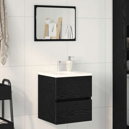 Black Oak Bathroom Sink Cabinet - 41x38.5x45 cm Engineered Wood