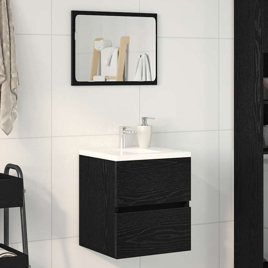 Black Oak Bathroom Sink Cabinet - 41x38.5x45 cm Engineered Wood