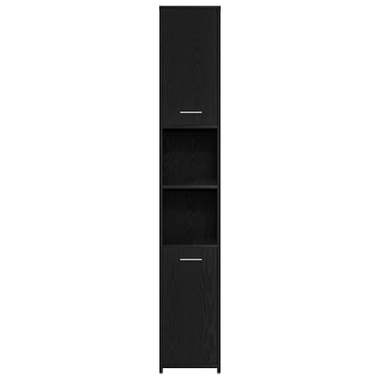 Black Oak Bathroom Cabinet - Engineered Wood 30x30x183.5 cm