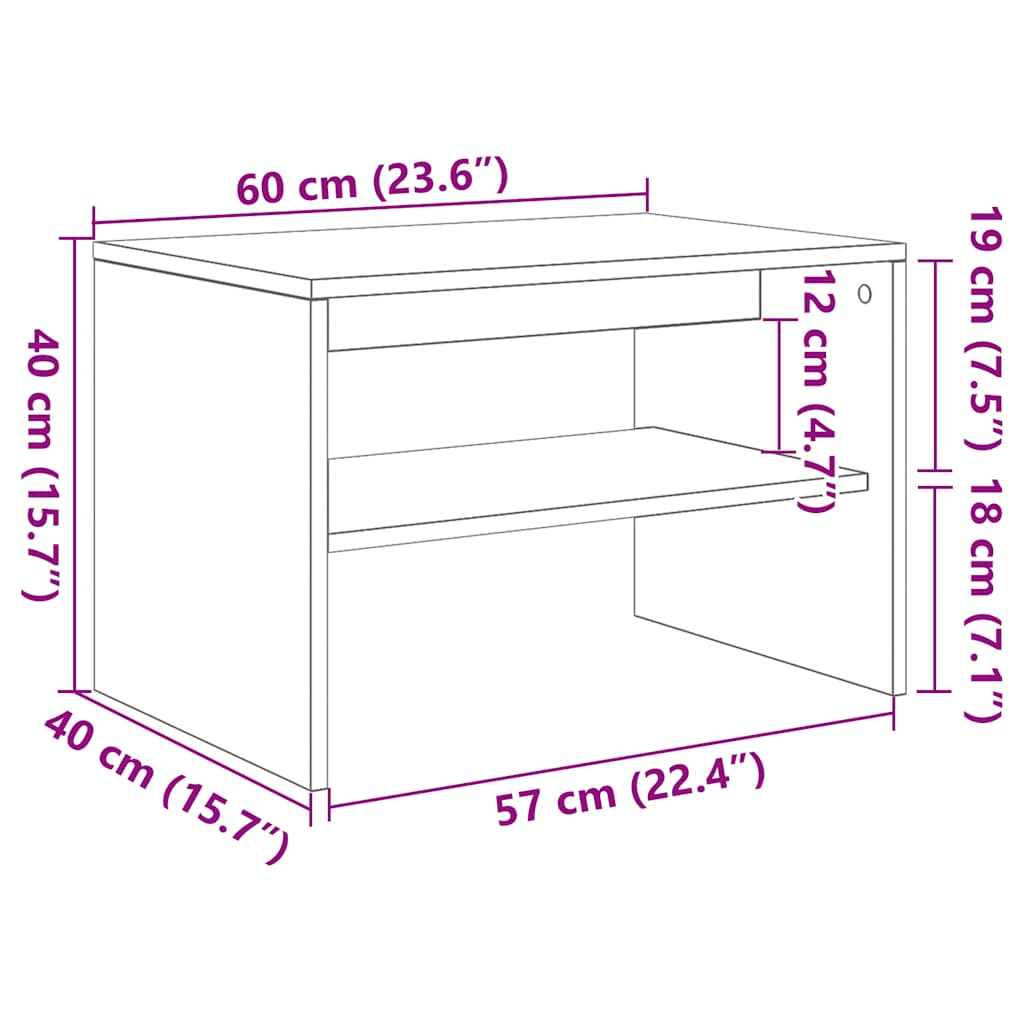 TV Cabinet White 60x40x40 cm Engineered Wood