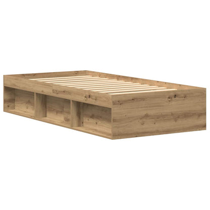 Artisan Oak Bed Frame 75x190 cm - Engineered Wood, No Mattress