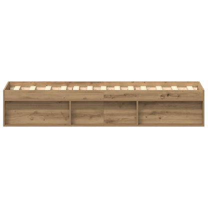Artisan Oak Bed Frame 75x190 cm - Engineered Wood, No Mattress
