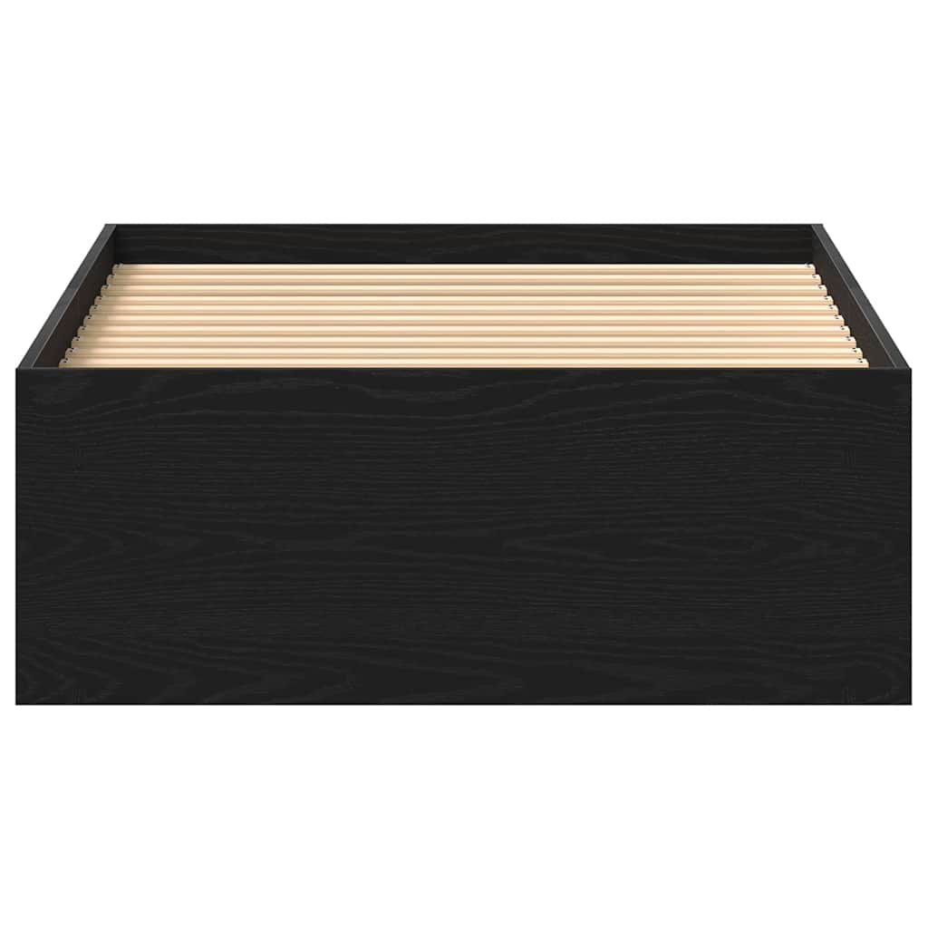 Black Oak Bed Frame 75x190 cm - Engineered Wood, No Mattress