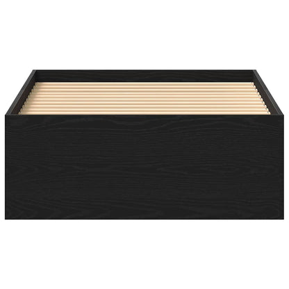 Black Oak Bed Frame 75x190 cm - Engineered Wood, No Mattress