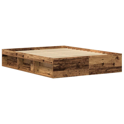 Rustic Old Wood Bed Frame 150x200 cm - Engineered Wood Design