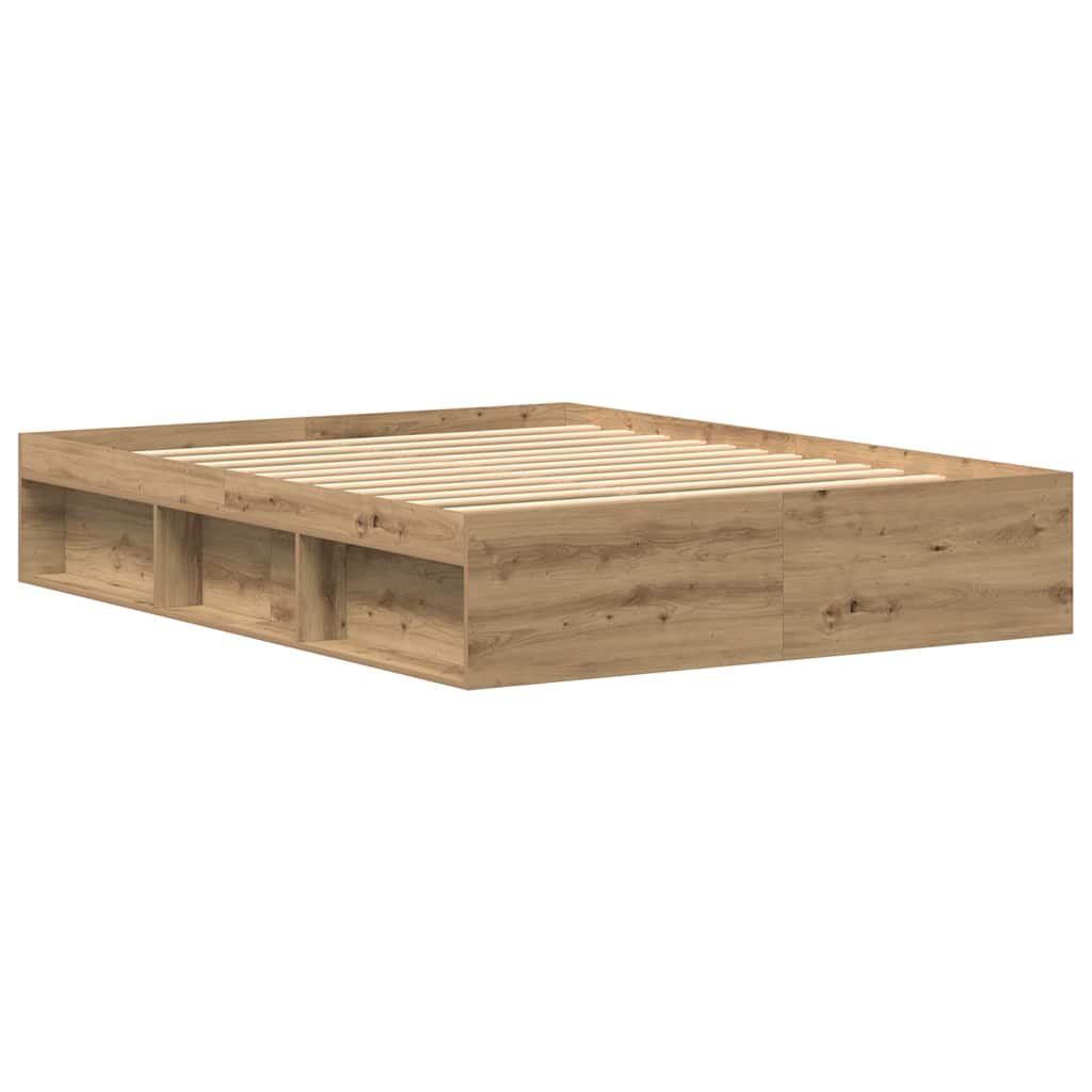 Artisan Oak Bed Frame 150x200 cm - Engineered Wood Elegance