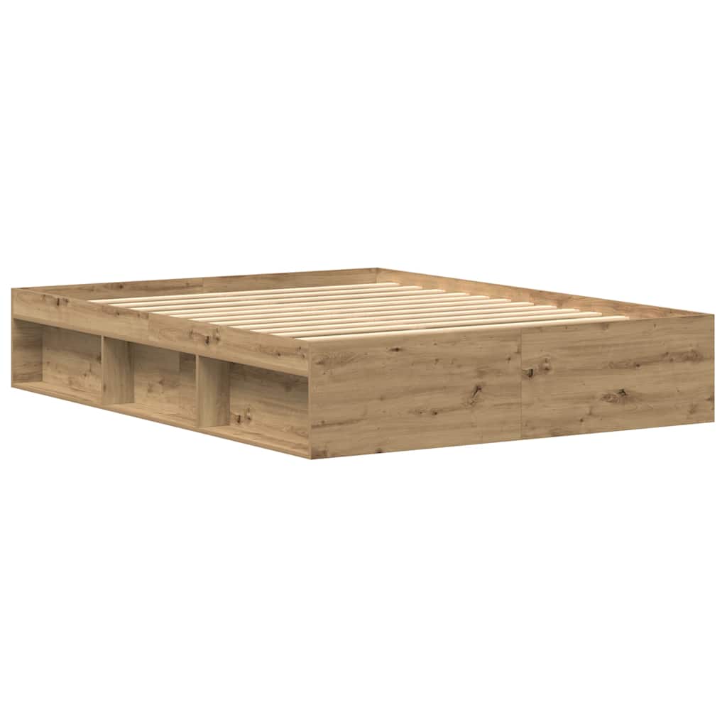 Artisan Oak Bed Frame 150x200 cm - Engineered Wood Elegance