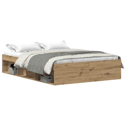 Artisan Oak Bed Frame 135x190 cm - Durable Engineered Wood