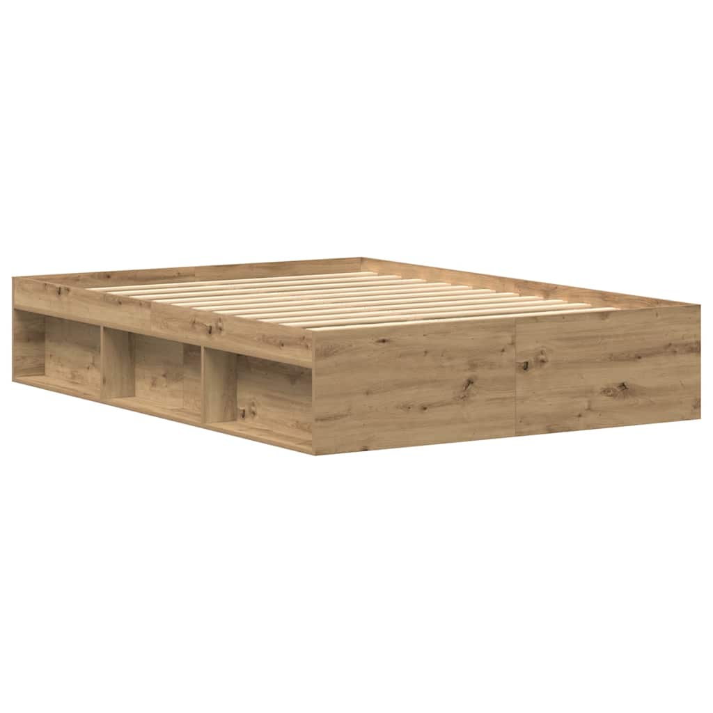 Artisan Oak Bed Frame 135x190 cm - Durable Engineered Wood