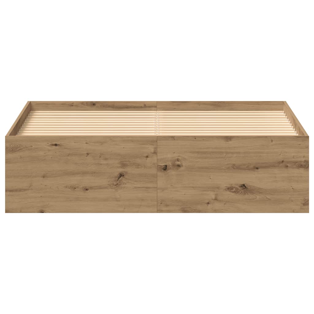 Artisan Oak Bed Frame 135x190 cm - Durable Engineered Wood