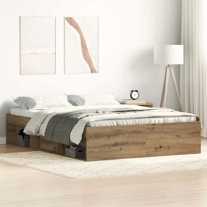 Artisan Oak Bed Frame 135x190 cm - Durable Engineered Wood
