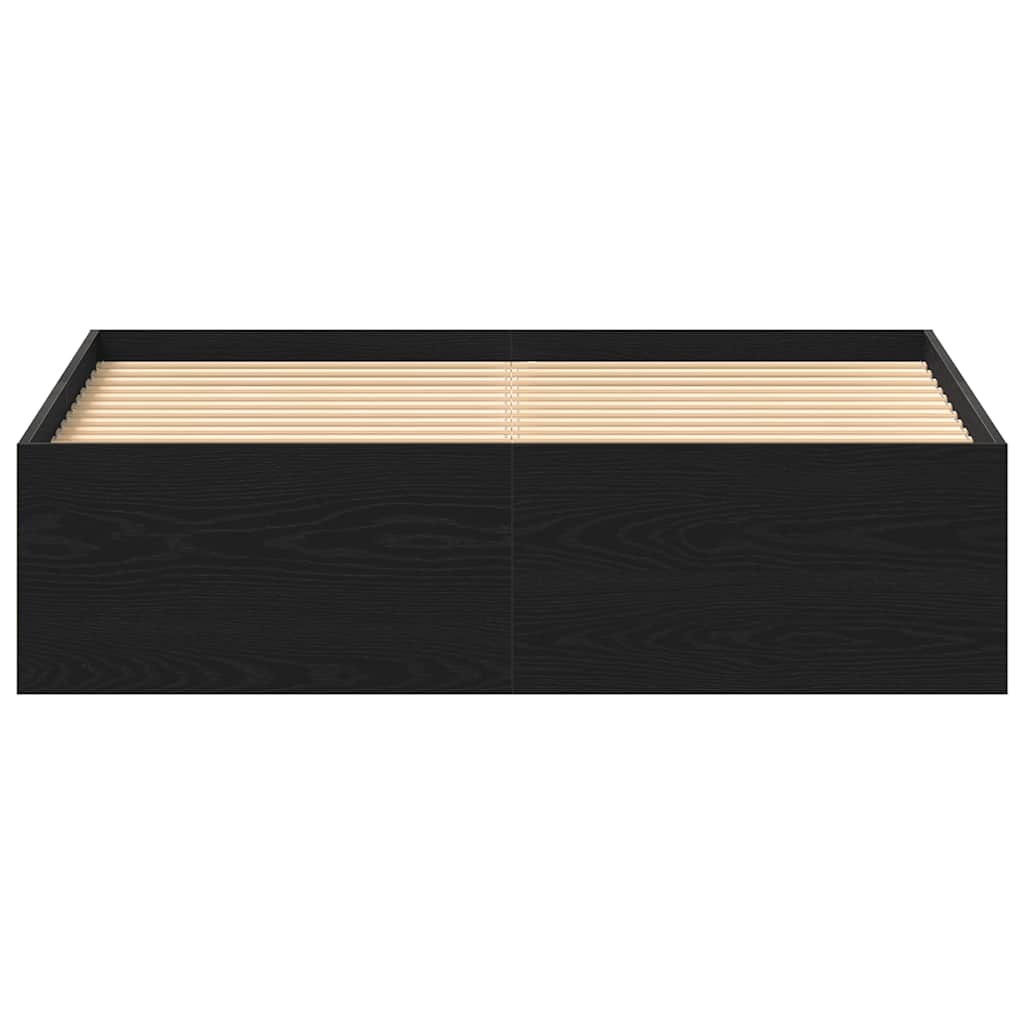 Black Oak Bed Frame (135x190 cm) - Durable Engineered Wood