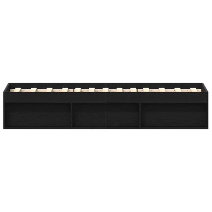 Bed Frame without Mattress Black Oak 90x200 cm Engineered Wood