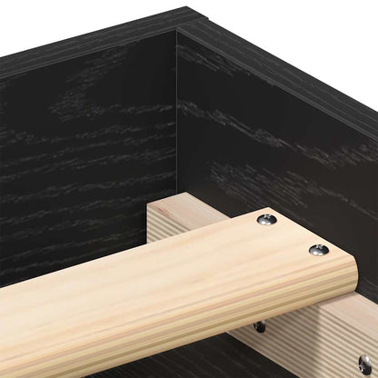 Bed Frame without Mattress Black Oak 90x200 cm Engineered Wood
