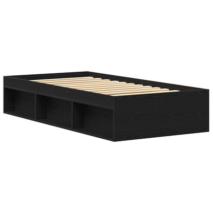 Black Oak Engineered Wood Bed Frame 90x190 cm (Mattress Not Included)